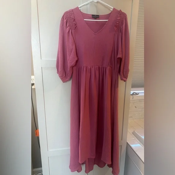 Nursing Queen Midi-Length Nursing Dress- Vintage Rose 2.0 - XS (2/4) Pink - Picture 2 of 9